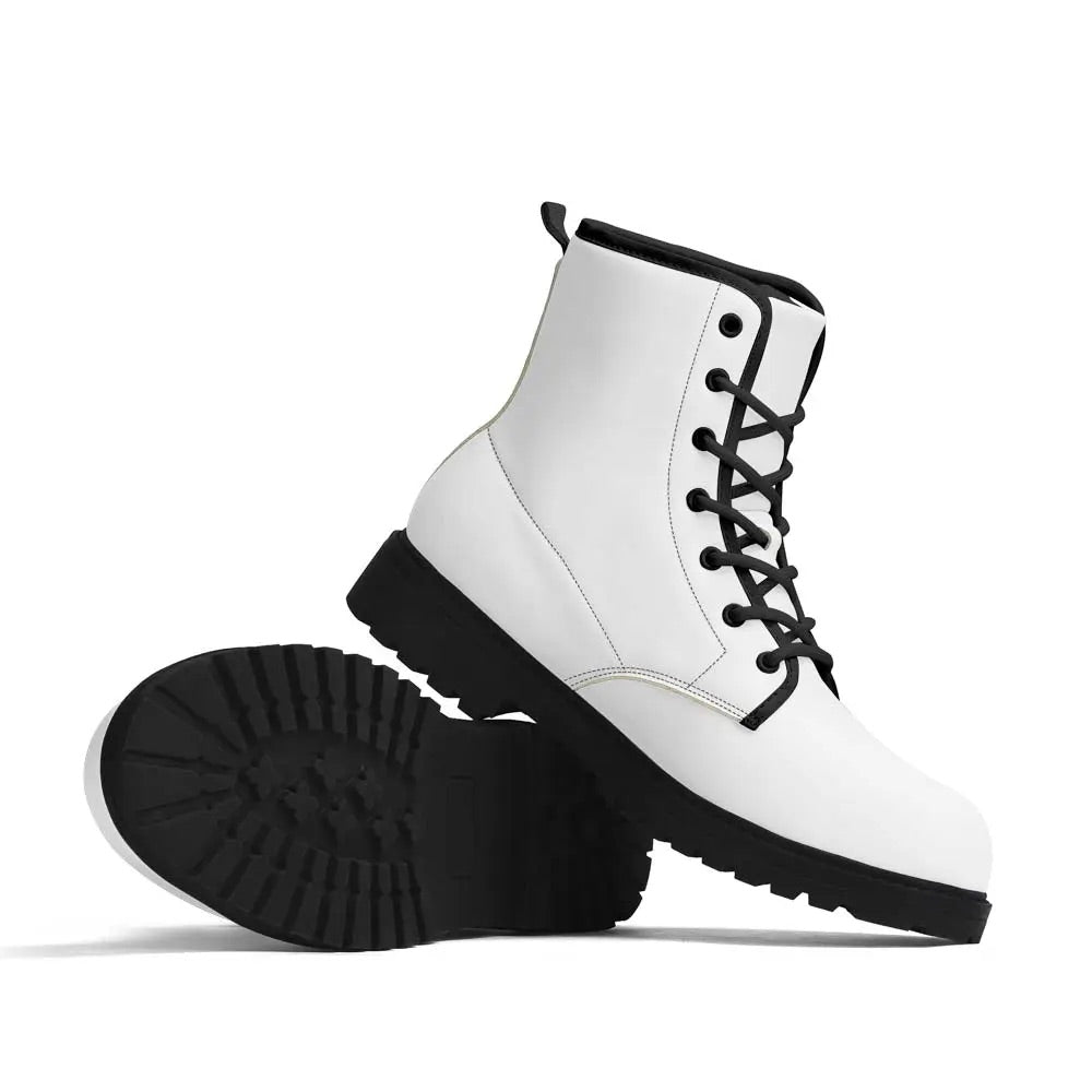 Men's White Outsole Leather Boots
