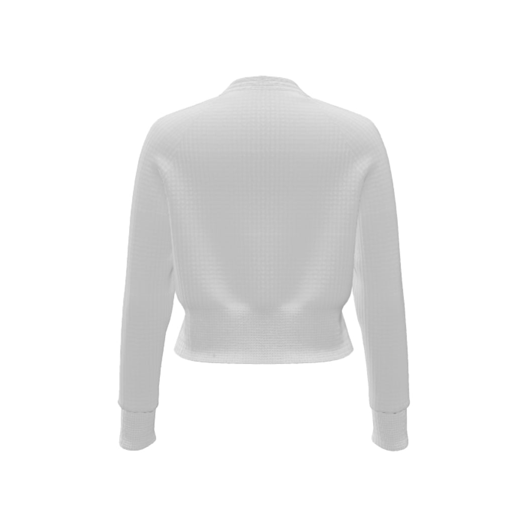 Women's Cropped Woven Cashmere Cardigan
