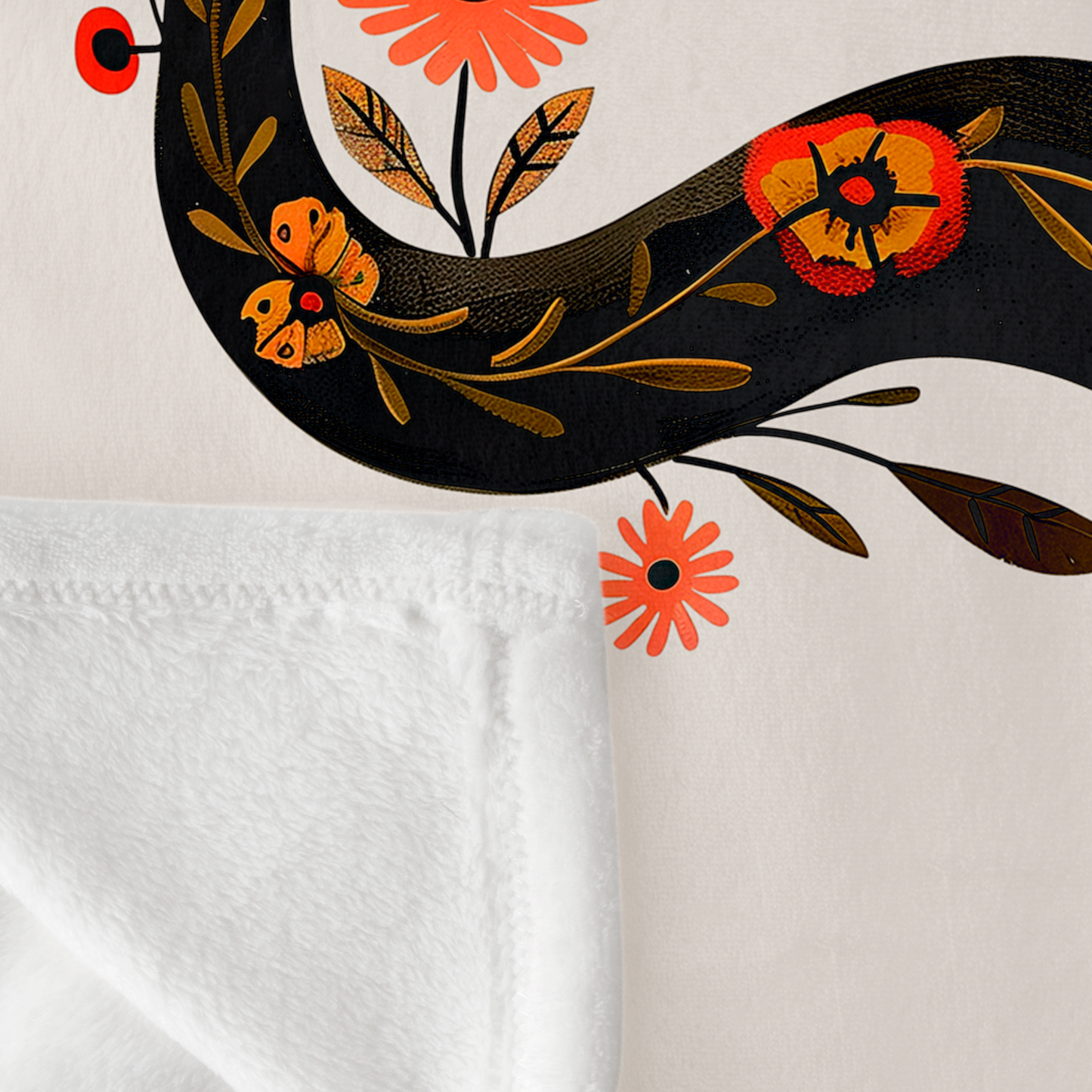 EST Floral Year of the Snake Fleece Blanket