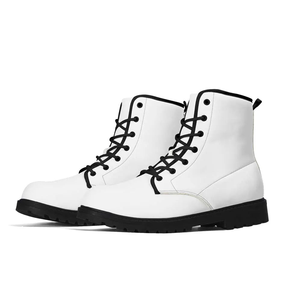 Men's White Outsole Leather Boots