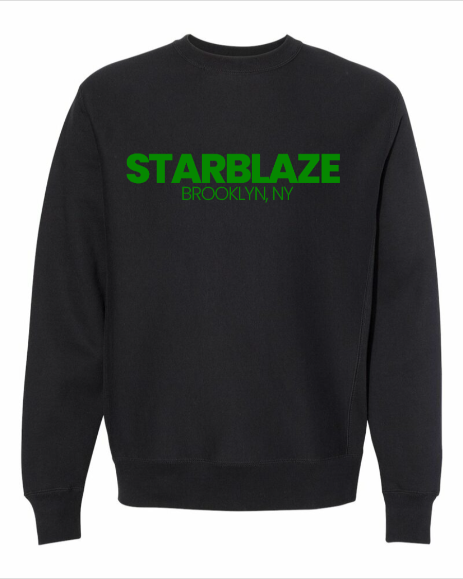 Starblaze Brooklyn Crewneck, Green Print