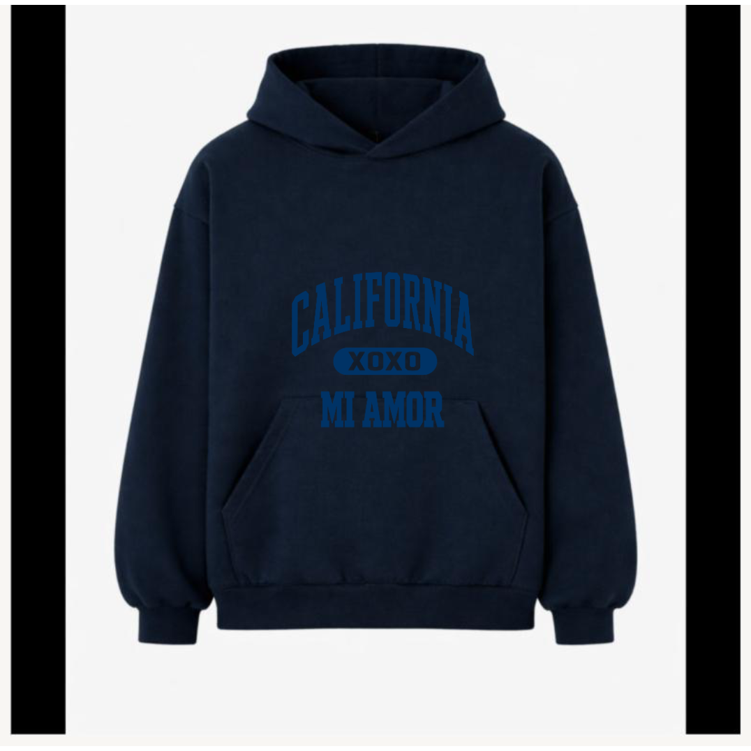 CAL Mi Amor Heavyweight Hoodie - Navy Print