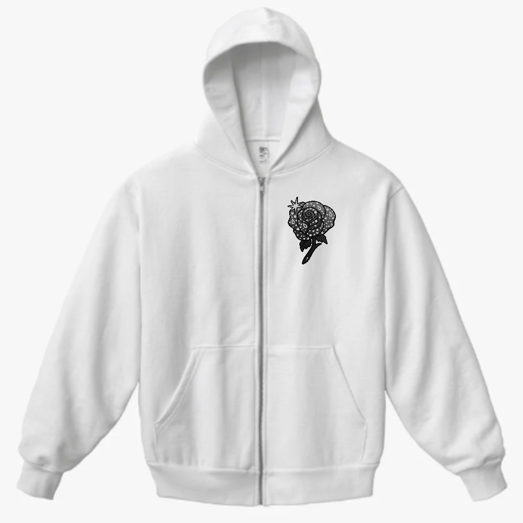 Black Flower Zip Hoodie 3