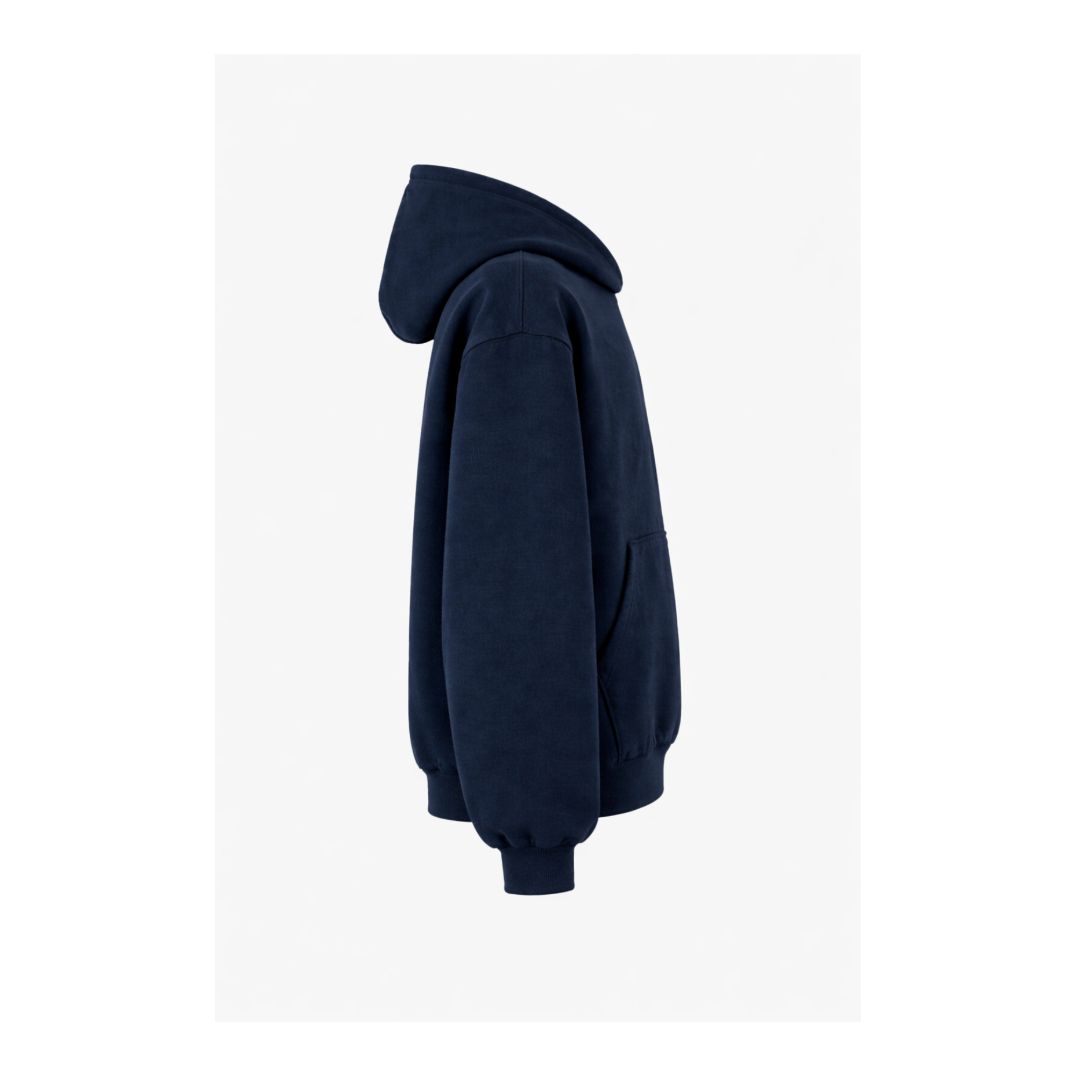 MONOCHROME FLOWERS HOODIE [NAVY]