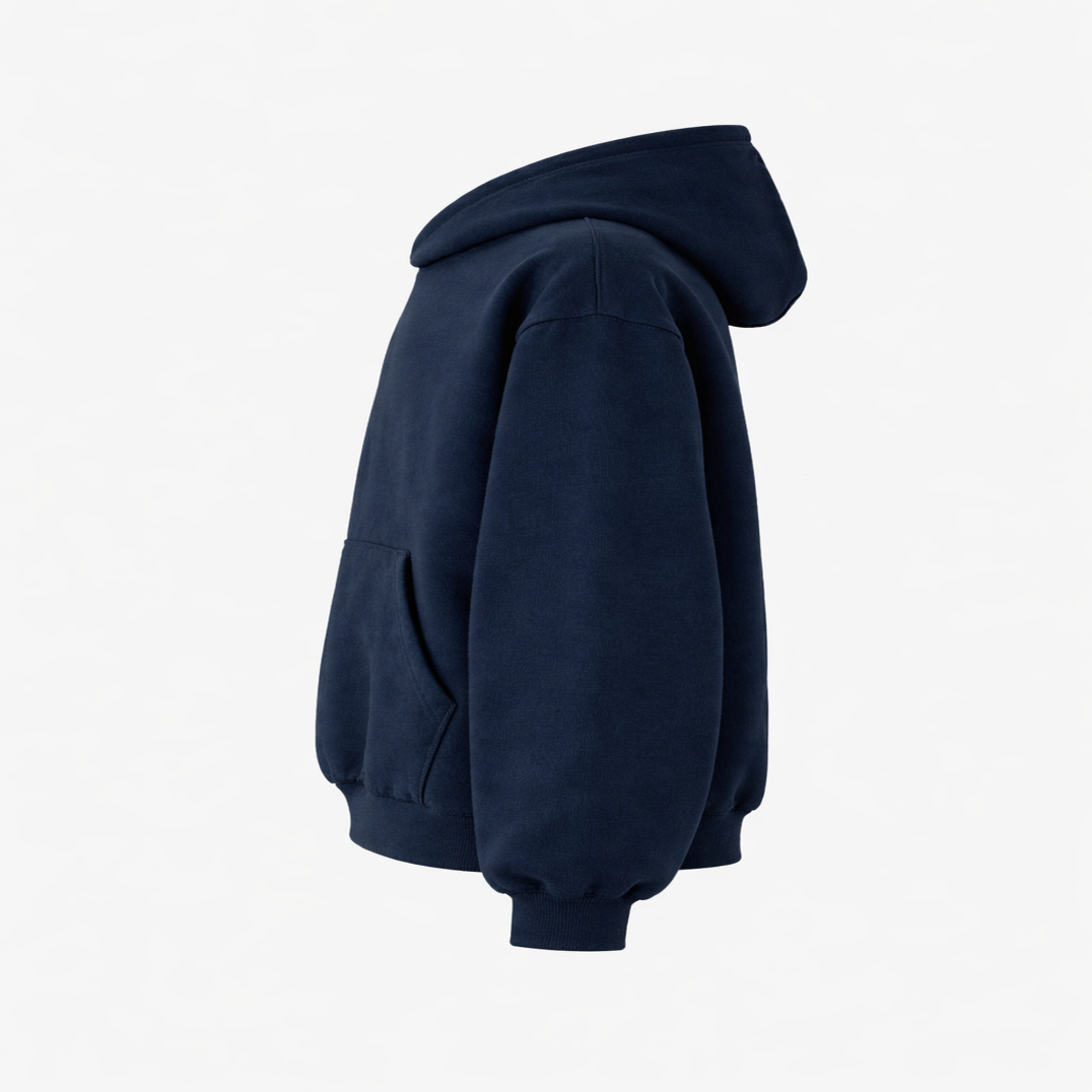 MONOCHROME FLOWERS HOODIE [NAVY]
