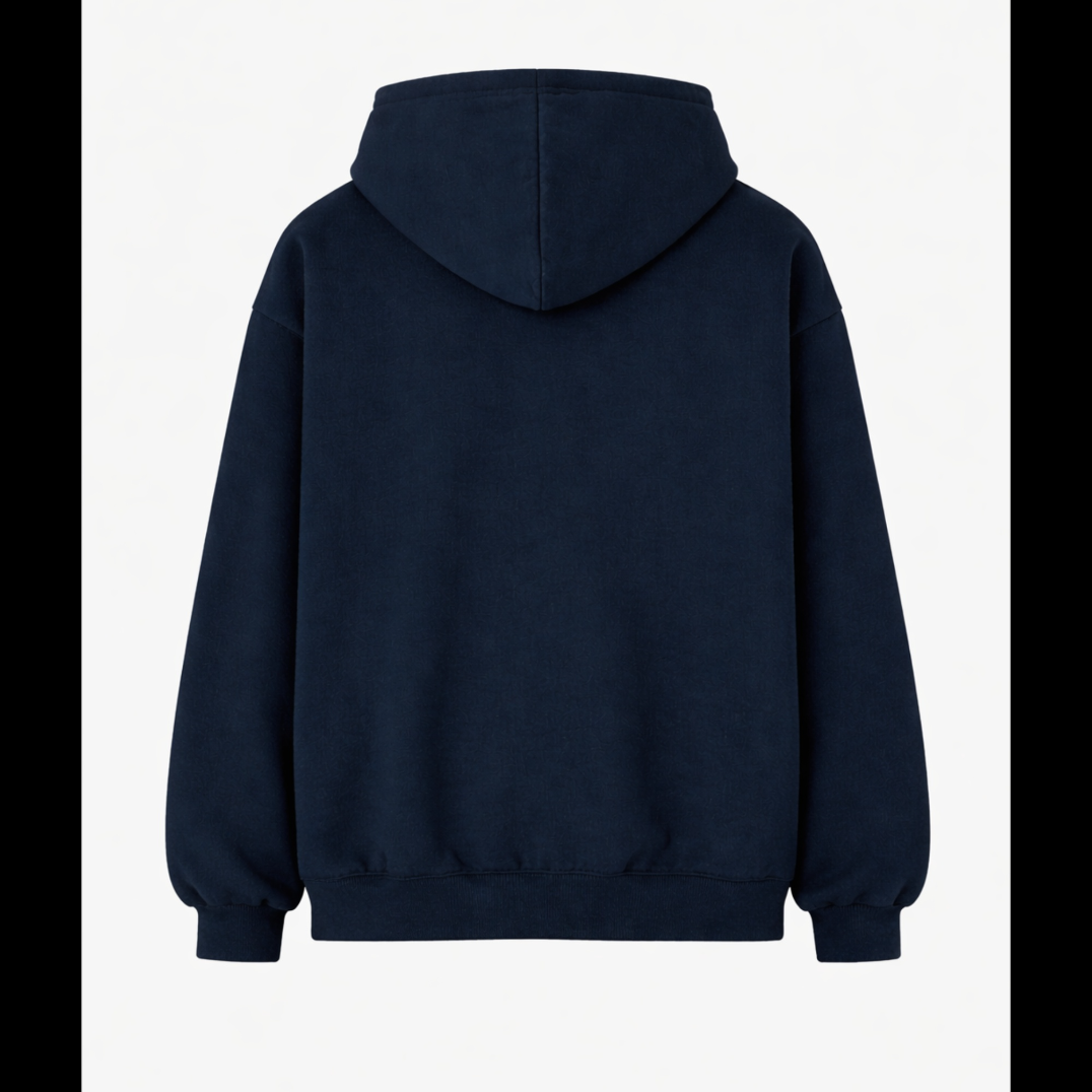 MONOCHROME FLOWERS HOODIE [NAVY]