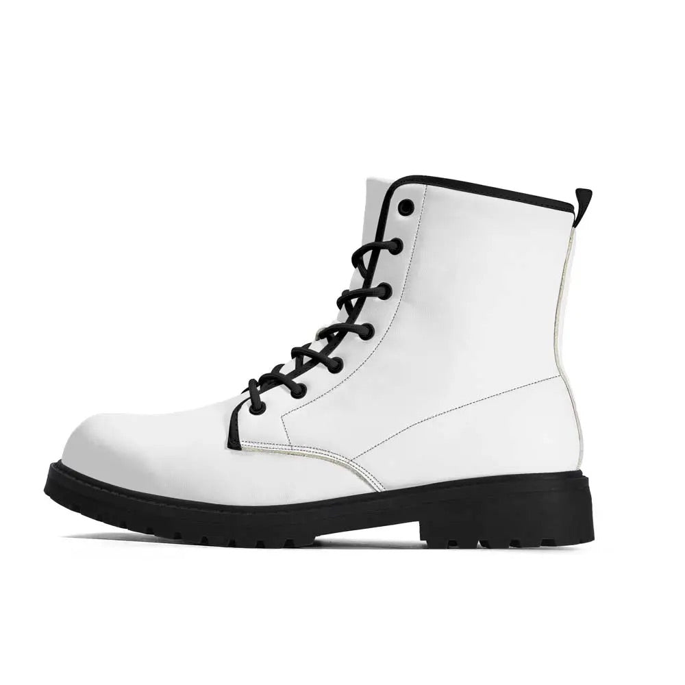 Men's White Outsole Leather Boots