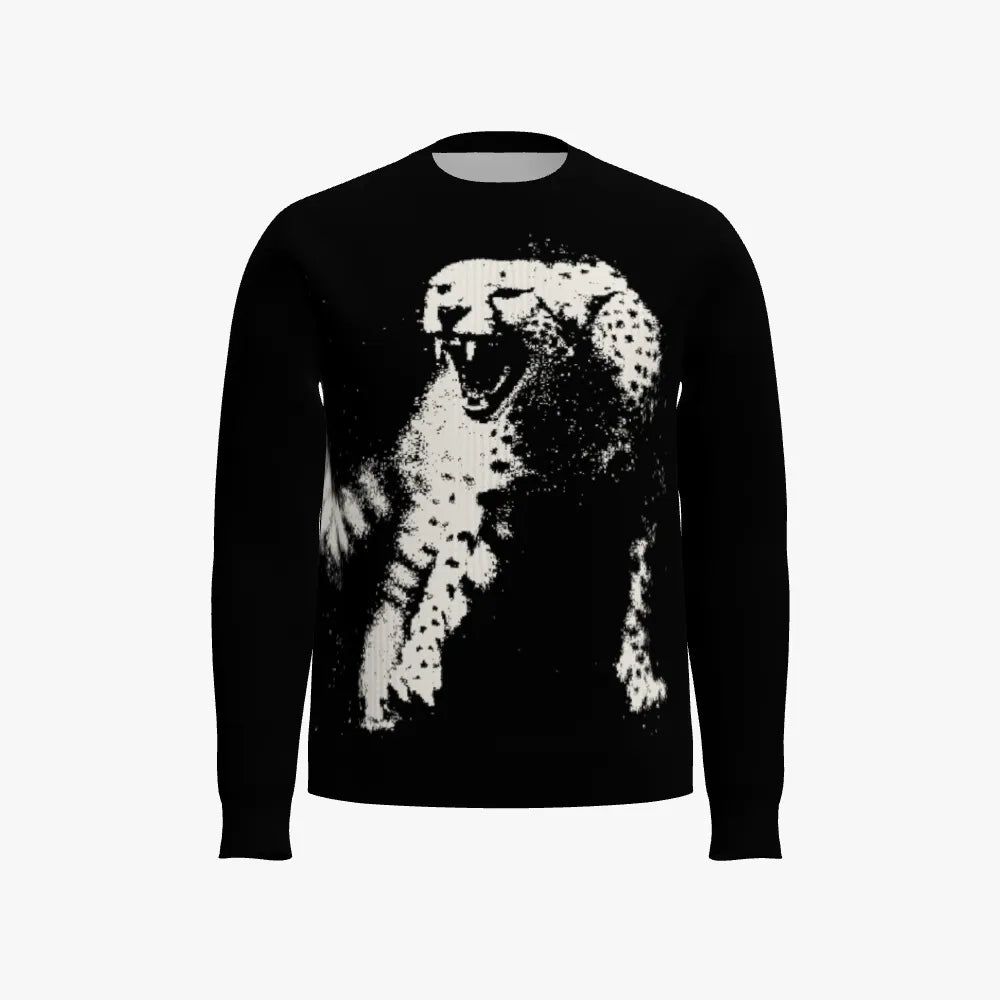 Cheetah (Black Cashmere) Men's Crew Neck Pullover