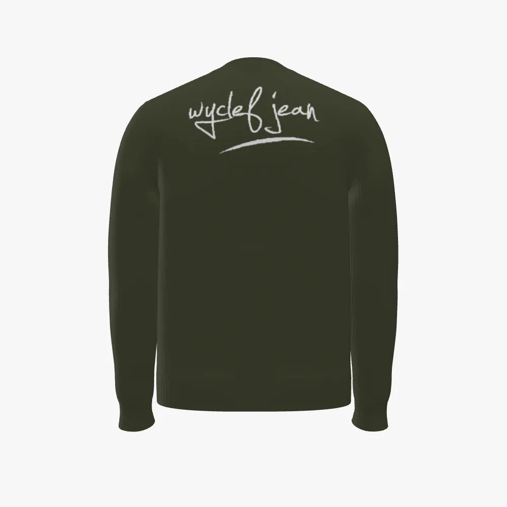 Cheetah (Olive Cotton) Men's Crew Neck Pullover