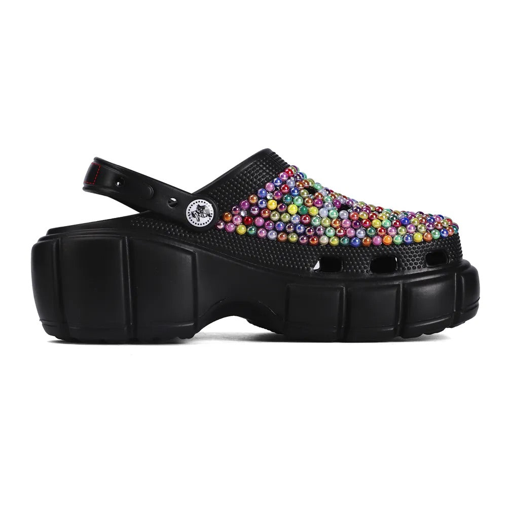 Rhinestone Platform Clogs
