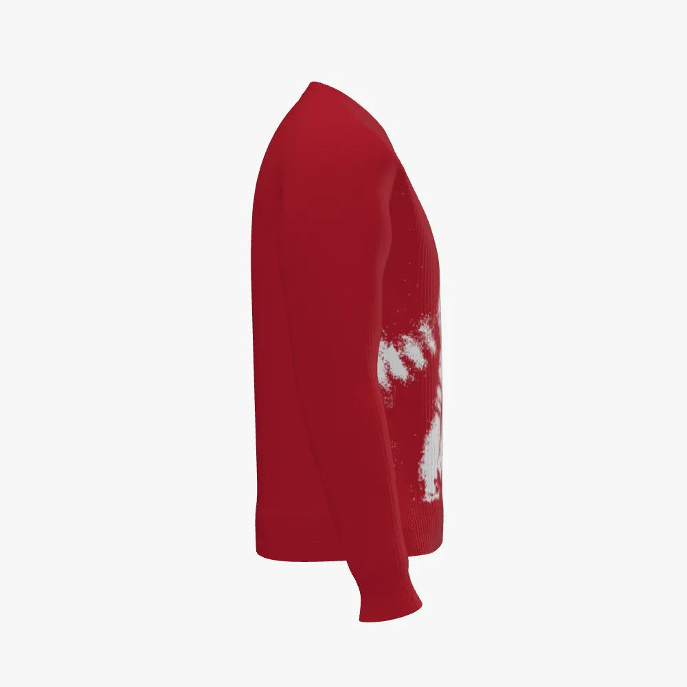 Cheetah1 (Red Cotton) Men's Crew Neck Pullover