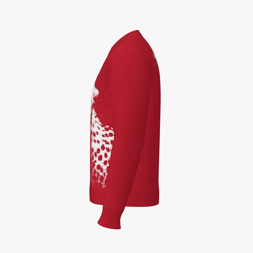 Cheetah2 (Red Cotton) Men's Crew Neck Pullover