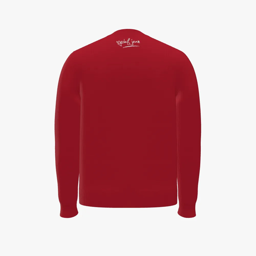 Cheetah1 (Red Cotton) Men's Crew Neck Pullover