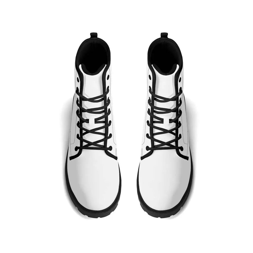 Men's White Outsole Leather Boots