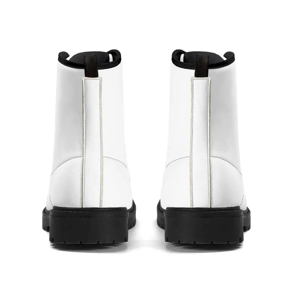 Men's White Outsole Leather Boots