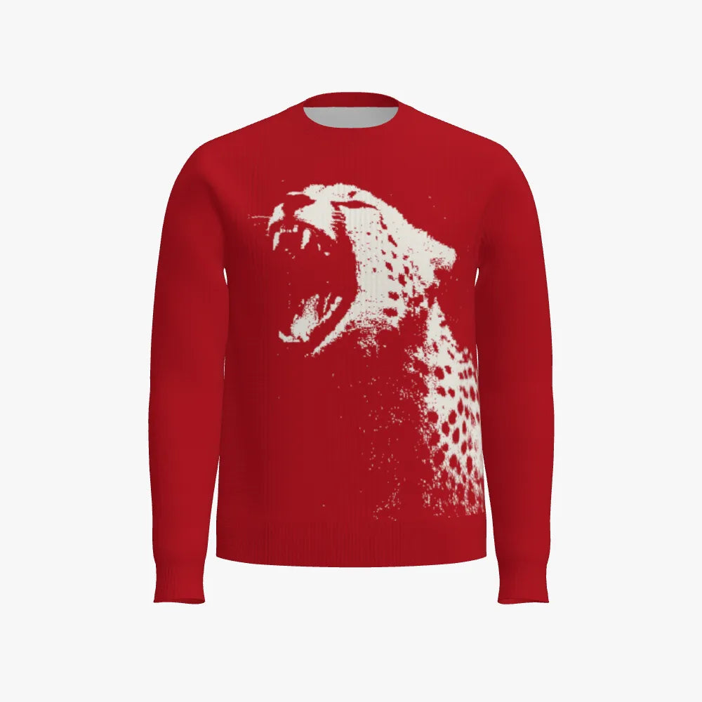 Cheetah2 (Red Cashmere) Men's Crew Neck Pullover