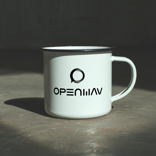 OpenWav White 12oz Enamel Mug