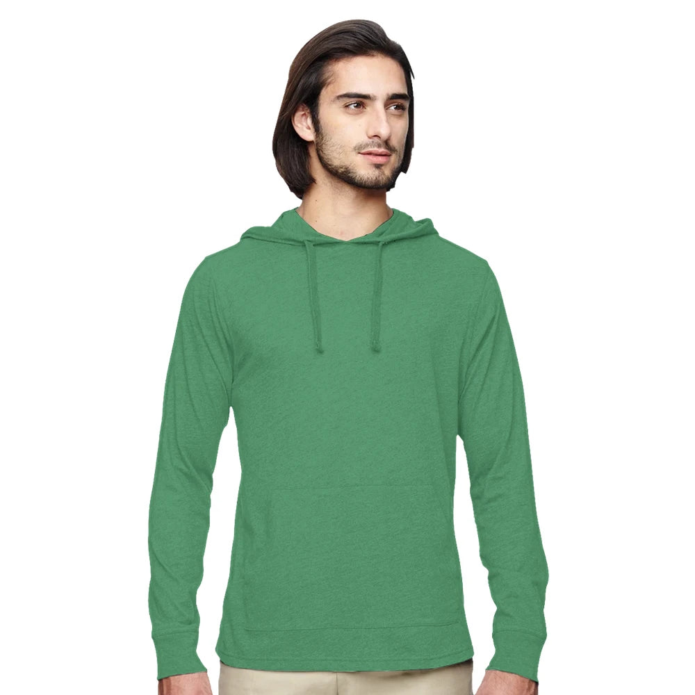 Organic Unisex Eco Blend Long-Sleeve Pullover Hooded T-Shirt