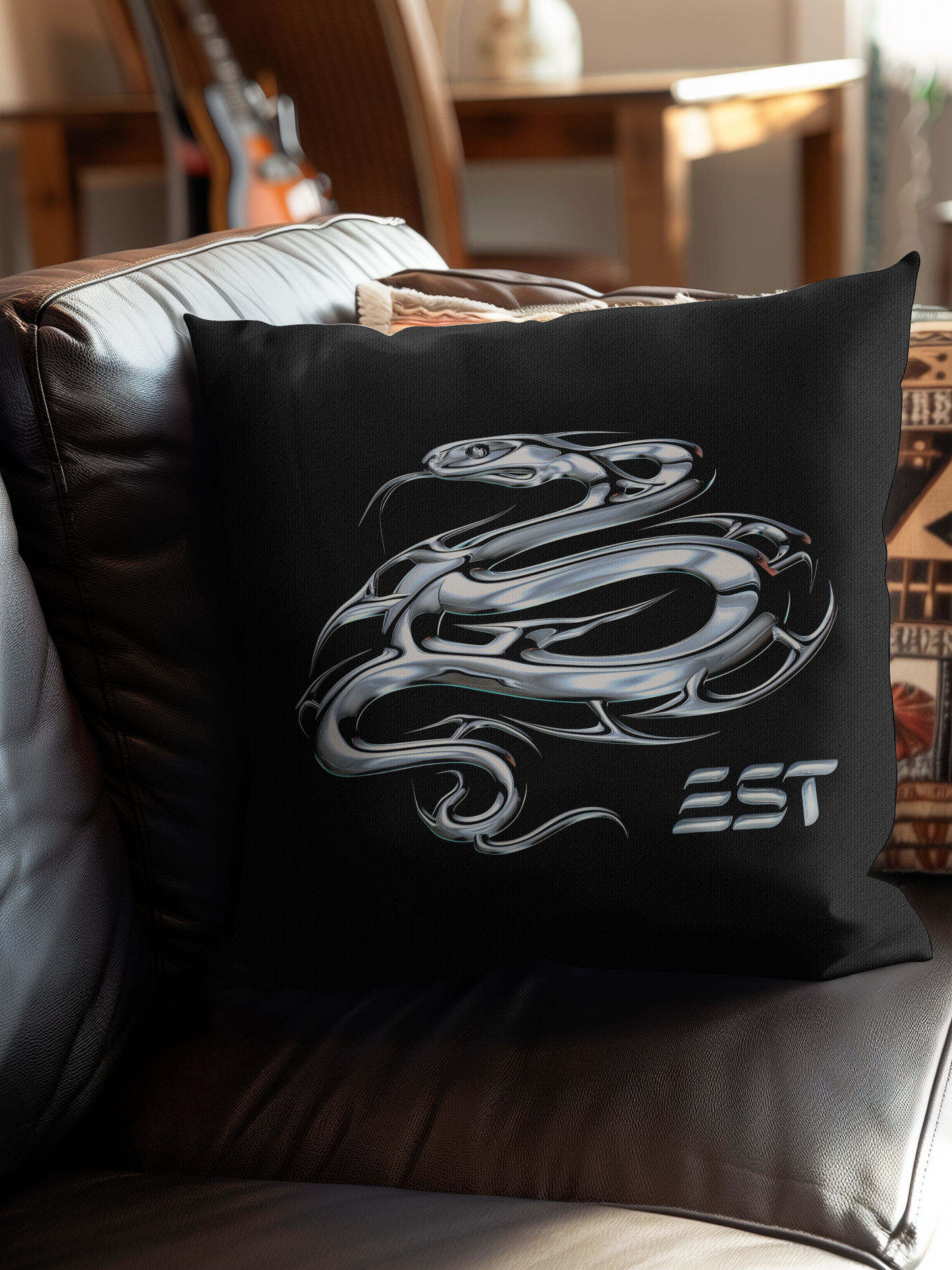 EST Chrome Year of the Snake Throw Pillow