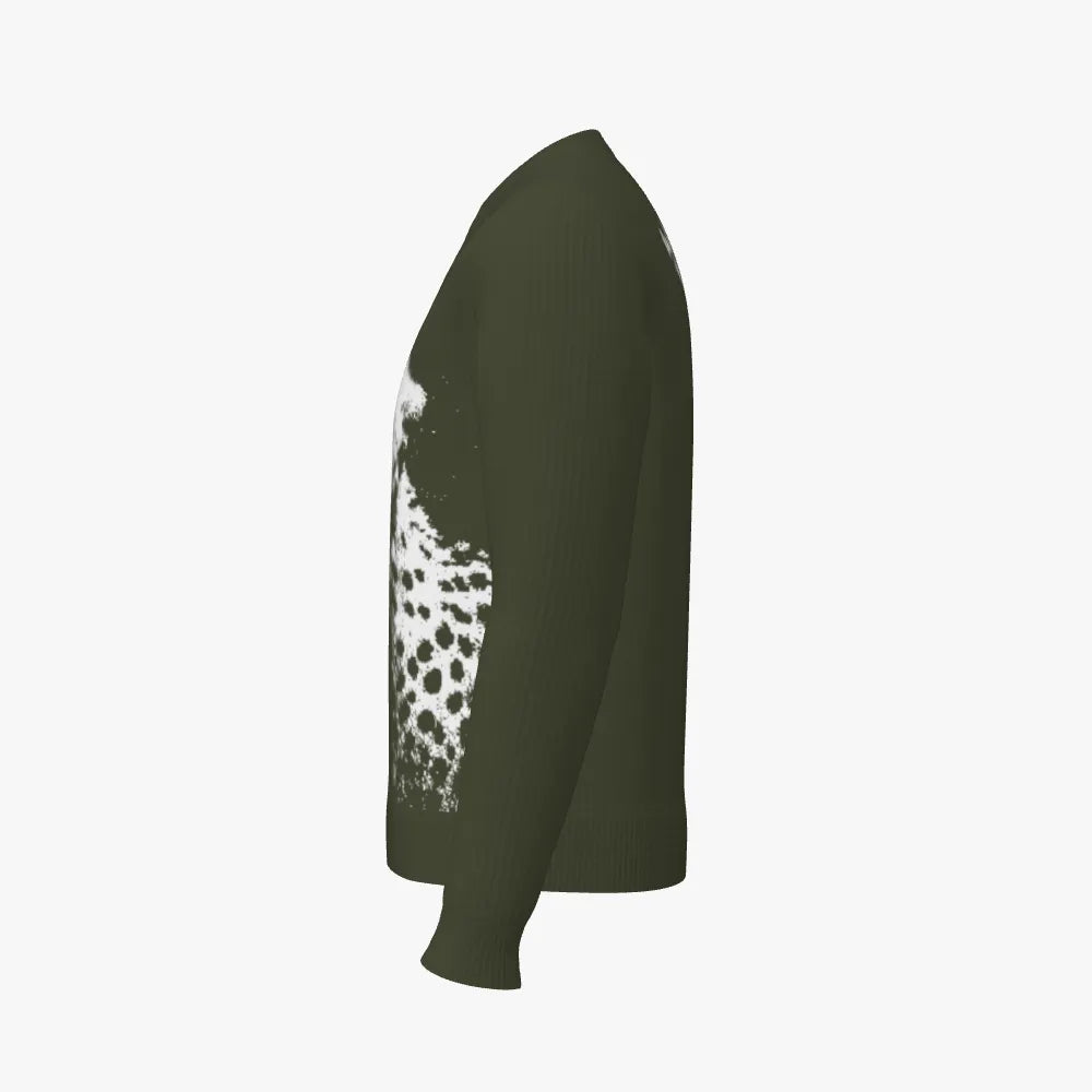 Cheetah (Olive Cotton) Men's Crew Neck Pullover