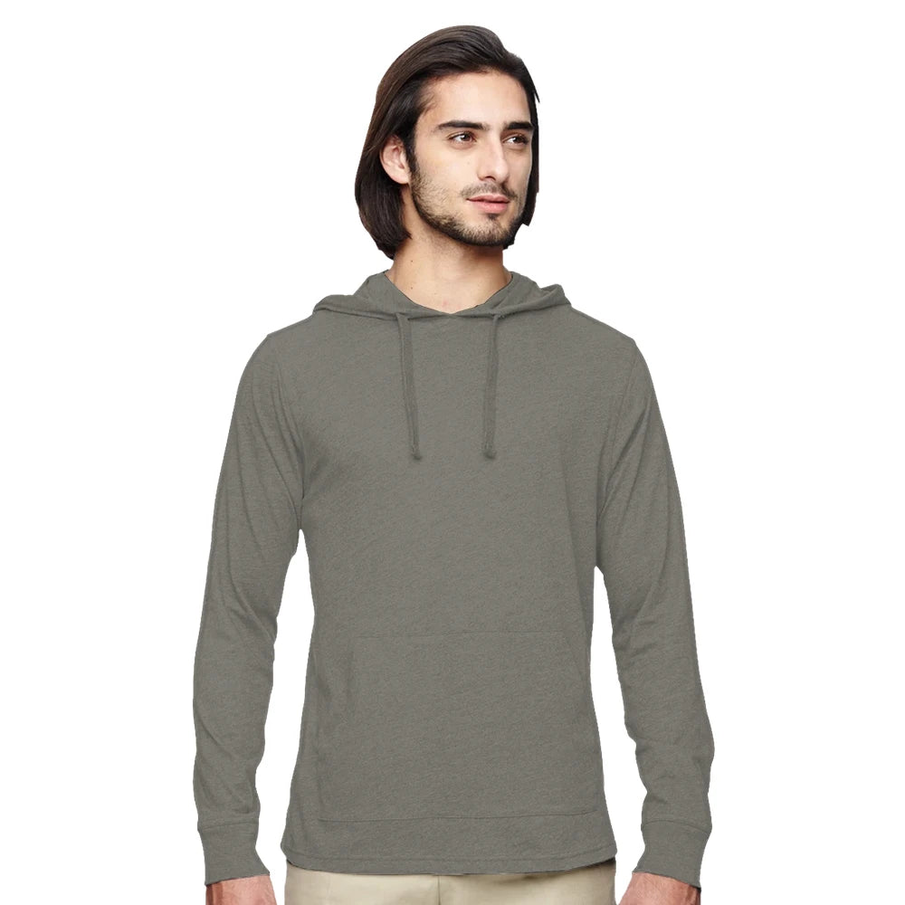 Organic Unisex Eco Blend Long-Sleeve Pullover Hooded T-Shirt