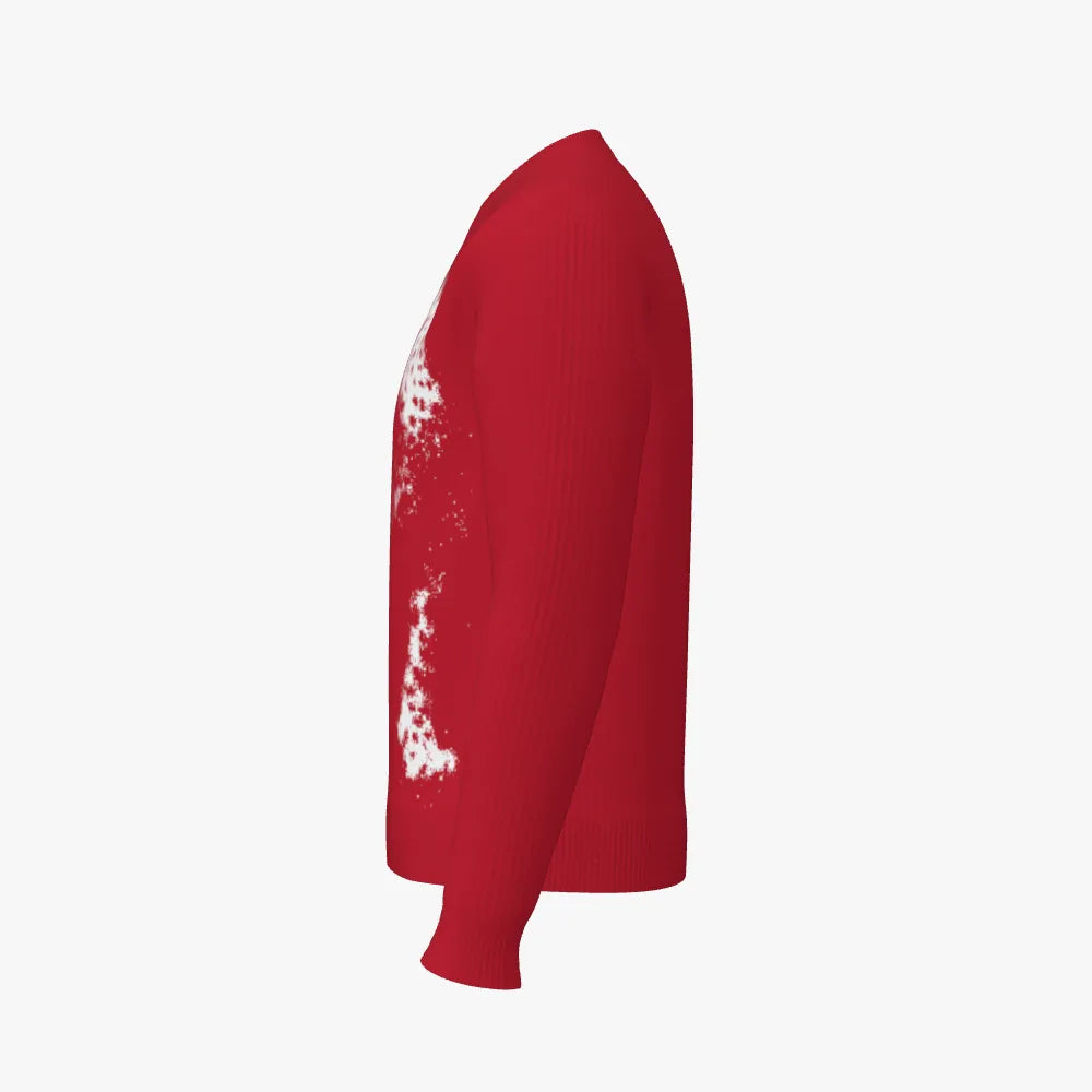 Cheetah1 (Red Cotton) Men's Crew Neck Pullover