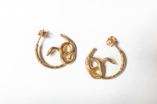 24K Yellow Gold-Plated Hoop Earrings