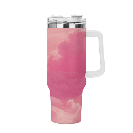 Personalized 40oz Stainless Steel Tumbler With A Handle and Straw 12