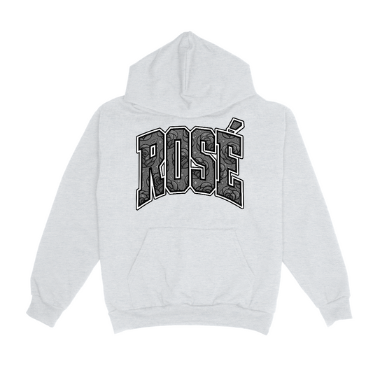 MONOCHROME FLOWERS HOODIE [GREY]