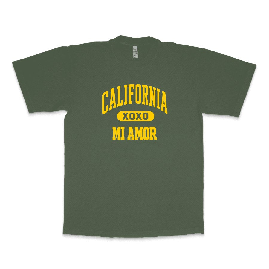 CAL Mi Amor Heavyweight T-shirt - Gold Print 1801GD - LA Apparel - Heavyweight T-shirt