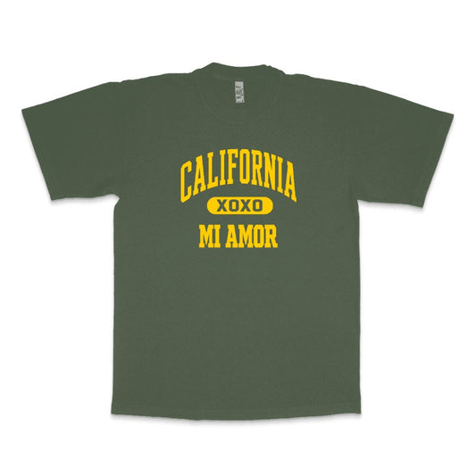 CAL Mi Amor Heavyweight T-shirt - Gold Print 1801GD - LA Apparel - Heavyweight T-shirt