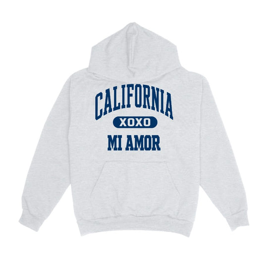 CAL Mi Amor Heavyweight Hoodie - Navy Print HF-09 - LA Apparel - Heavyweight Hoodie