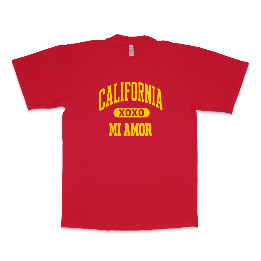 CAL Mi Amor Heavyweight T-shirt - Gold Print 1801GD - LA Apparel - Heavyweight T-shirt