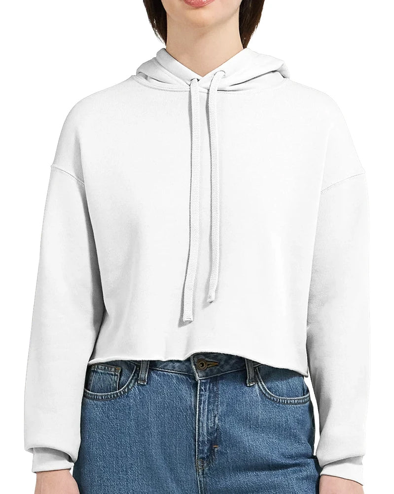 Cropped Raw Edge Fleece Hoodie, 8 oz.