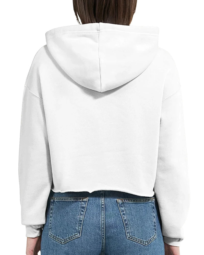 Cropped Raw Edge Fleece Hoodie, 8 oz.