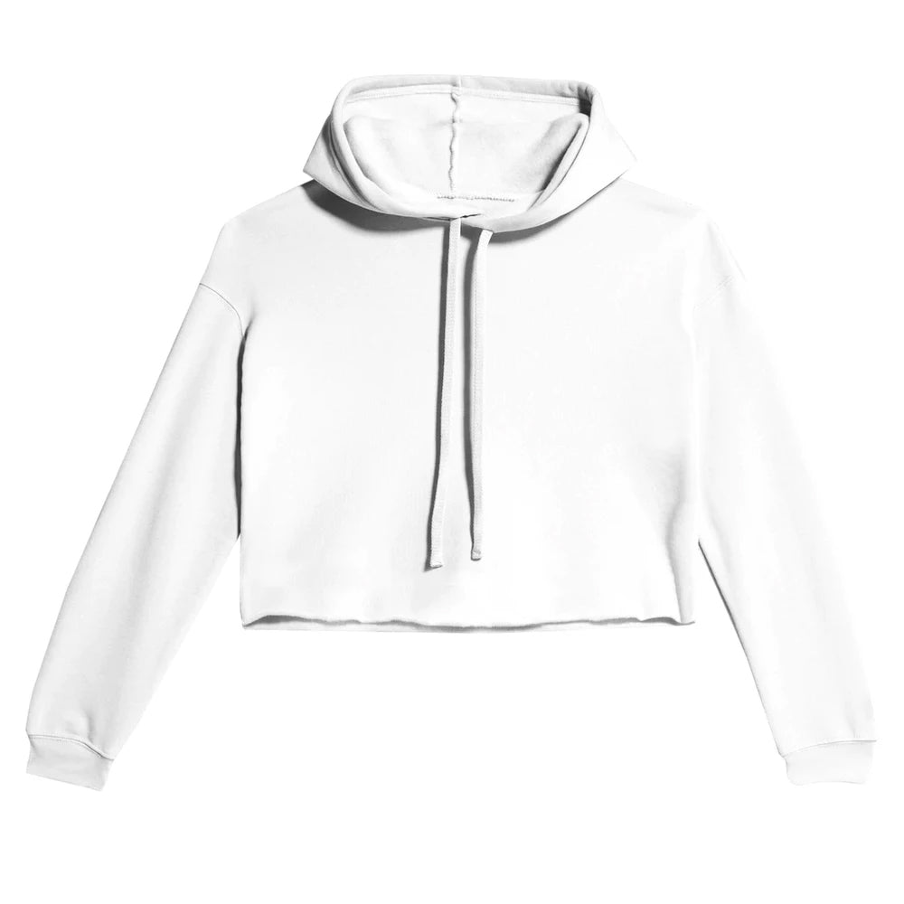 Cropped Raw Edge Fleece Hoodie, 8 oz.